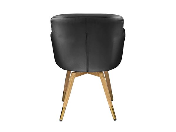 Brooklyn Meeting Chair, Oak Base, Black, Back - Trade Show Rental Furniture